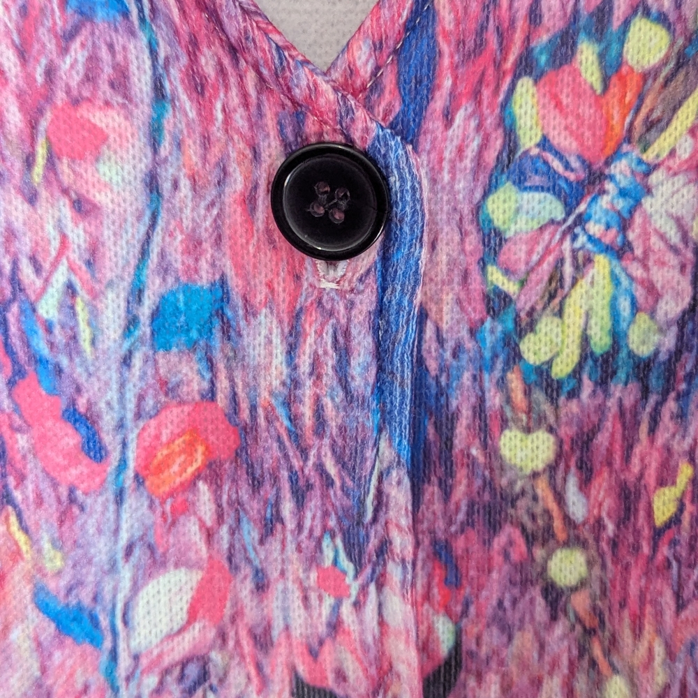Women's Floral Abstract‎ Button Up Cardigan - Picture 6 of 11